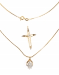 14K GOLD NECKLACE AND PENDANT