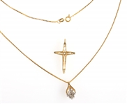 14K GOLD NECKLACE AND PENDANT