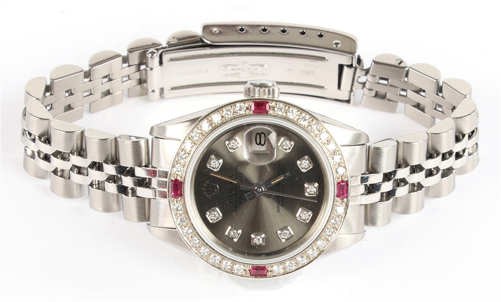 LADIES ROLEX OYSTER PERPETUAL DATEJUST WRIST WATCH
