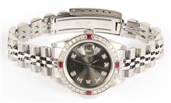 LADIES ROLEX OYSTER PERPETUAL DATEJUST WRIST WATCH
