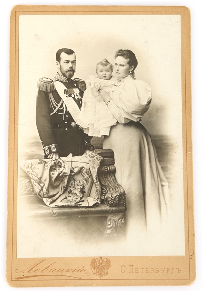19th C. CABINET CARD PHOTO TSAR NICHOLAS II & FAMILY 