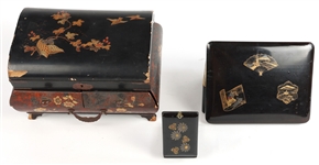 20TH C. DECORATIVE WOOD LACQUERED BOXES - LOT OF 3
