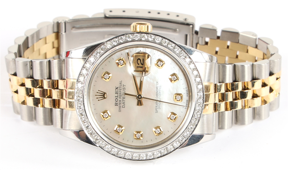 MENS ROLEX OYSTER PERPETUAL DATEJUST WRIST WATCH