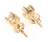10K YELLOW GOLD .50 CTW YELLOW DIAMOND SOLITAIRE STUDS
