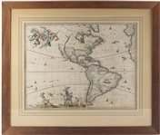 NOVISSIMA ET ACCURATISSIMA TOTIUS AMERICAE FRAMED MAP