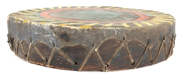 NATIVE AMERICAN HIDE DRUM 