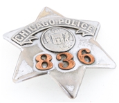 CHICAGO ILLINOIS POLICE PIE PLATE BADGE NO. 836