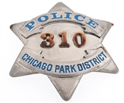 CHICAGO ILLINOIS PARK DISTRICT POLICE PIE PLATE BADGE