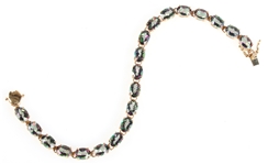 14K YELLOW GOLD MYSTIC TOPAZ BRACELET
