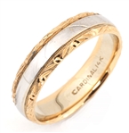MENS 14K TWO TONE GOLD WEDDING BAND
