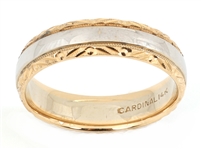 MENS 14K TWO TONE GOLD WEDDING BAND