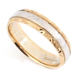 MENS 14K TWO TONE GOLD WEDDING BAND