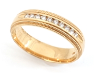 MEN'S 14K YELLOW GOLD & DIAMOND WEDDING BAND