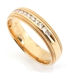 MEN'S 14K YELLOW GOLD & DIAMOND WEDDING BAND