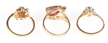 14K YELLOW GOLD SEMI-PRECIOUS STONE FASHION RINGS
