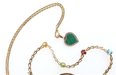 14K YELLOW GOLD BRACELET, NECKLACE, & EARRINGS