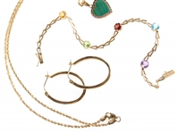 14K YELLOW GOLD BRACELET, NECKLACE, & EARRINGS