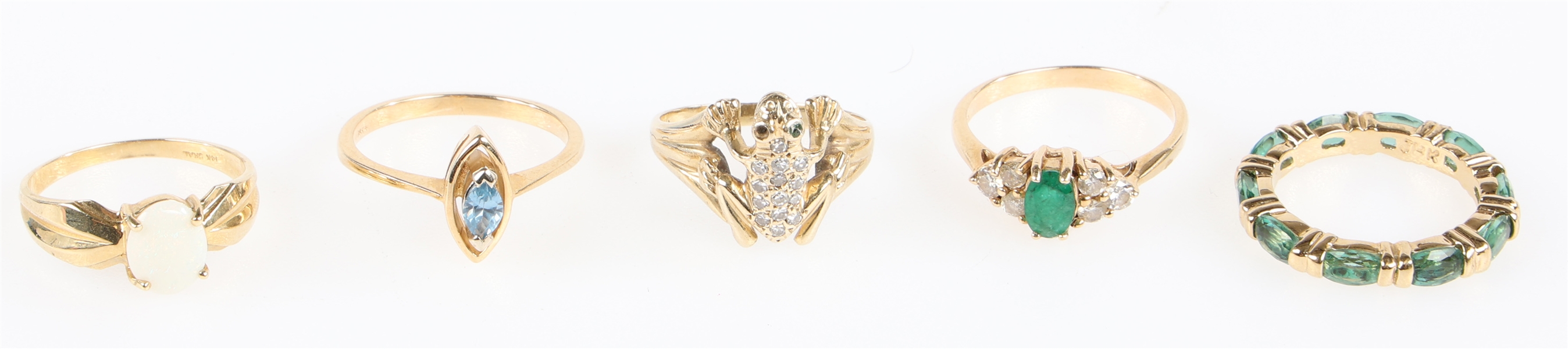 14K YELLOW GOLD SEMI-PRECIOUS STONE FASHION RINGS