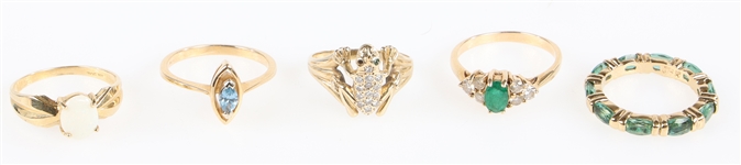 14K YELLOW GOLD SEMI-PRECIOUS STONE FASHION RINGS