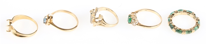 14K YELLOW GOLD SEMI-PRECIOUS STONE FASHION RINGS