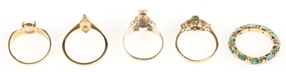 14K YELLOW GOLD SEMI-PRECIOUS STONE FASHION RINGS