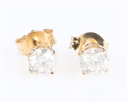 14K YELLOW GOLD .57 CTW ROUND DIAMOND STUD EARRINGS