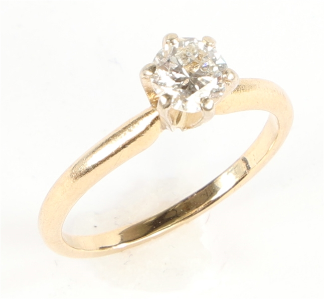 14K YELLOW GOLD .46 CT ROUND DIAMOND SOLITAIRE