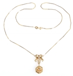 14K YELLOW GOLD CUBIC ZIRCONIA NECKLACE