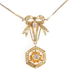 14K YELLOW GOLD CUBIC ZIRCONIA NECKLACE