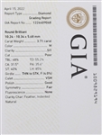 3.71 CT ROUND DIAMOND GIA CERTIFIED M / SI-1