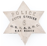 U.S.N.A.B.P.D. SAN BRUNO PETTY OFFICER BADGE NO. 6