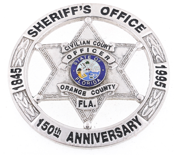 ORANGE CO. FLORIDA SHERIFFS OFFICE ANNIVERSARY BADGE