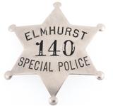 ELMHURST ILLINOIS SPECIAL POLICE BADGE NO. 140