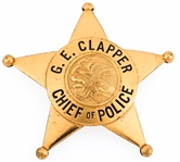 ILLINOIS CHIEF OF POLICE BADGE G.E. CLAPPER