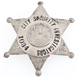 ILLINOIS CITY SECURITY INVESTIGATORS BADGE NO. 1034