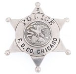 F.D. CO. CHICAGO ILLINOIS POLICE BADGE NO. 3