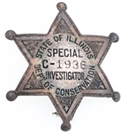 STERLING SILVER ILLINOIS DEPT. OF CONSERVATION BADGE
