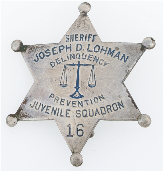 SHERIFF JOSEPH D. LOHMAN JUVENILE SQUADRON BADGE NO. 16