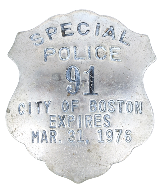 BOSTON SPECIAL POLICE BADGE NO. 91