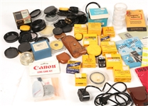 KODAK, VIVITAR CAMERA LENS FILTERS, LENS CAPS & ACCESS.