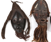20TH C. AFRICAN STYLE WOODEN MASK HOME DECOR LOT OF 3