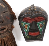 20TH C. AFRICAN STYLE WOODEN MASK HOME DECOR LOT OF 3