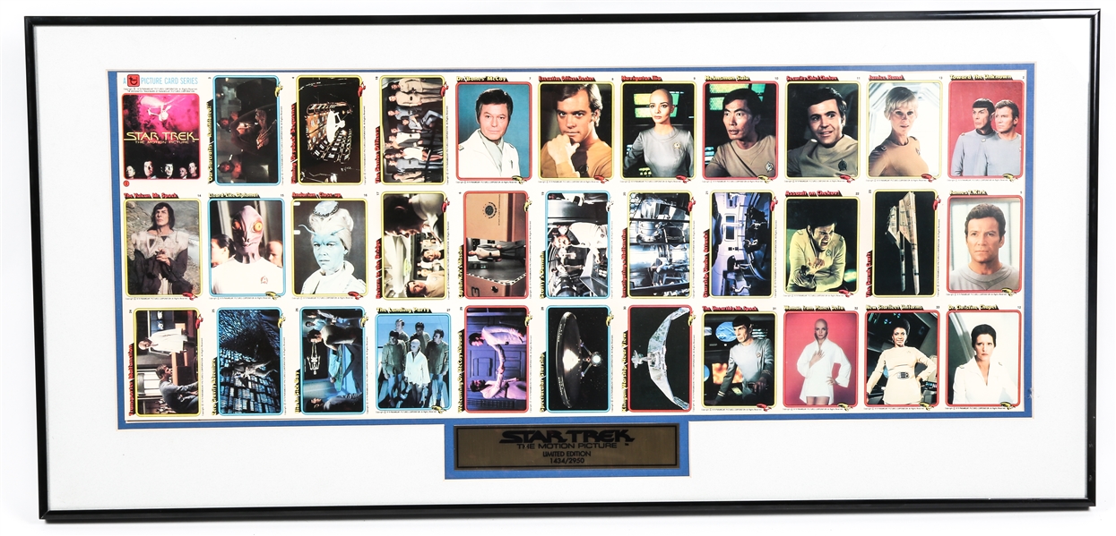 UNCUT TOPPS STAR TREK THE MOVIE CARDS FRAMED SET OF 33