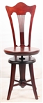 CHARLES PARKER CO. WOODEN HIGH BACK PIANO STOOL 