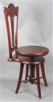 CHARLES PARKER CO. WOODEN HIGH BACK PIANO STOOL 