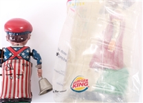 NOVELTY COLLECTIBLE TOYS - FOSSIL TIN NEWS BOY & BK BOBBLEHEAD