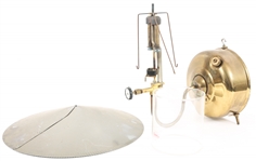 20TH C. BRASS LEACOCK WALLMOUNT OIL LAMP MODEL 105