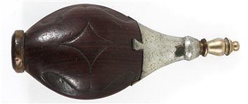 20TH C. CARVED WOODEN POWDER FLASK