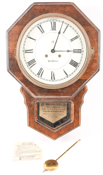 20TH C. SETH THOMAS EIGHT DAY WALL CLOCK