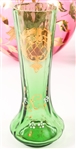 PAINTED & GILT GLASS VASES LOT OF EIGHT